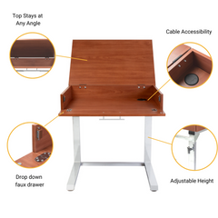 Deable - Laptop Stand Desk with Adjustable Height in Brown