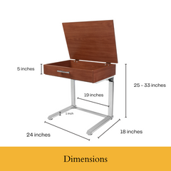 Deable - Laptop Stand Desk with Adjustable Height in Brown